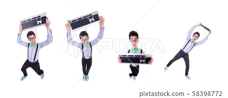Computer geek nerd in funny concept Computer geek nerd in funny concept 58398772