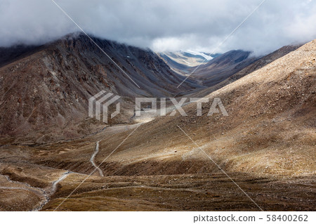 Himalayan landscape with road 58400262