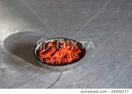 Traditional Maghrebi hot chili pepper sauce paste 58400277