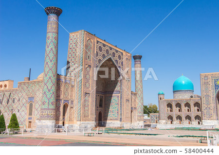 Registan square with ancient architecture in Registan square with ancient architecture in 58400444