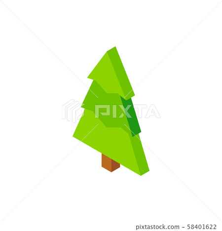 Christmas Tree Green Isometric Object 58401622