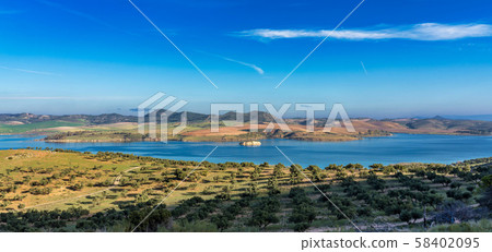 Lake Embalse del Guadalhorce, Ardales Reservoir, Malaga, Andalusia, Spain 58402095
