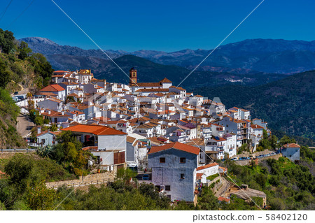 White Andalusian village, pueblo blanco Algatocin. Province of Malaga, Spain White Andalusian village, pueblo blanco Algatocin. Province of Malaga, Spain 58402120
