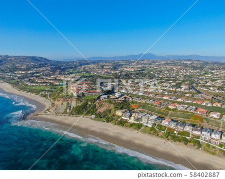 Aerial view of Monarch beach coastline Aerial view of Monarch beach coastline 58402887