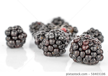 Fresh blackberry isolated on white 58403106