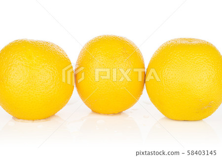 Fresh bright orange isolated on white Fresh bright orange isolated on white 58403145