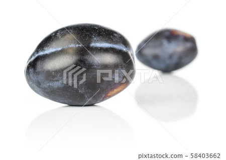 Fresh purple plum isolated on white Fresh purple plum isolated on white 58403662