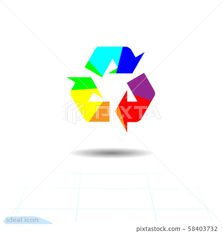 Rainbow recycling, recycled icon, eco vector. Rainbow recycling, recycled icon, eco vector. 58403732