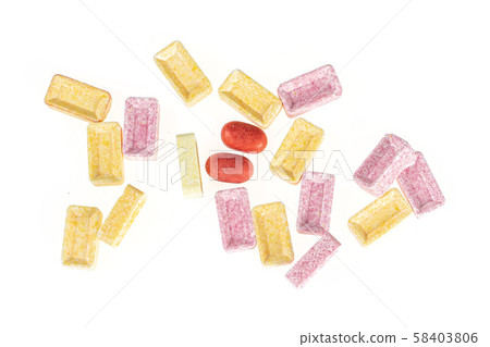 Sweet pastel candy isolated on white Sweet pastel candy isolated on white 58403806