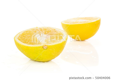 Fresh bright orange isolated on white Fresh bright orange isolated on white 58404006