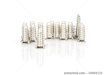 Glossy metallic bolt isolated on white Glossy metallic bolt isolated on white 58404135