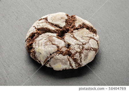 Chocolate brownie cookie on white 58404769