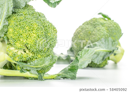 Fresh green broccoli isolated on white Fresh green broccoli isolated on white 58405092