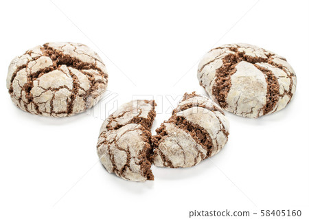 Chocolate brownie cookie isolated on white 58405160