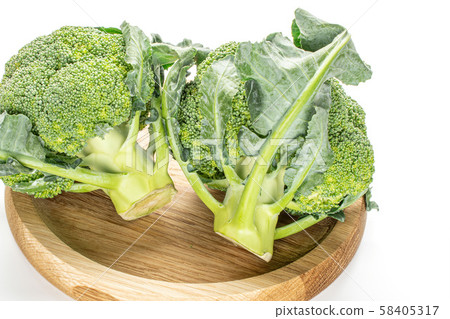 Fresh green broccoli isolated on white 58405317