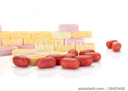 Sweet pastel candy isolated on white Sweet pastel candy isolated on white 58405488