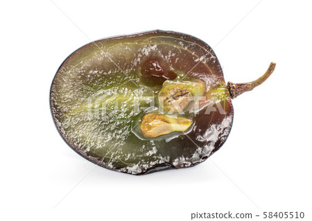 Fresh black wine grape isolated on white 58405510