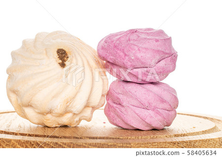 Fresh pastel sweet zefir isolated on white Fresh pastel sweet zefir isolated on white 58405634