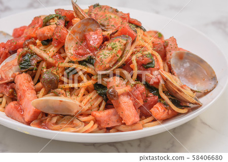 Clams tomato pasta Clams tomato pasta 58406680