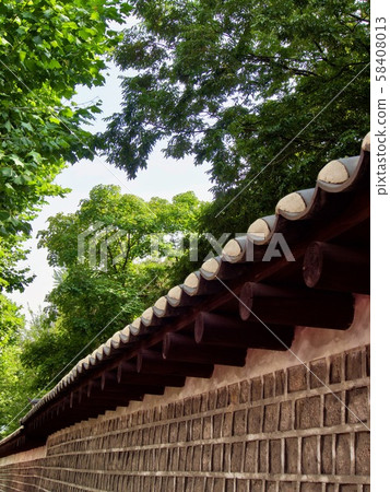 Old traditional stone wall in korea Old traditional stone wall in korea 58408013