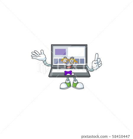 Geek technology laptop with character mascot shape - Stock Illustration ...