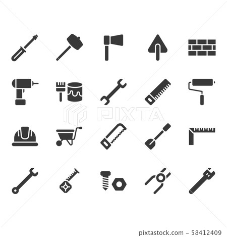 Construction tools related icon set.Vector Construction tools related icon set.Vector 58412409