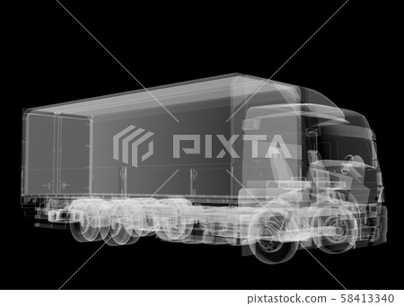 Truck x-ray on black background - Stock Illustration [58413340] - PIXTA