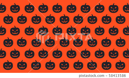 Halloween pumpkin seamless pattern silhouette Halloween pumpkin seamless pattern silhouette 58413586