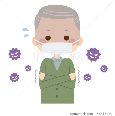 Grandfather with a cold 58413740