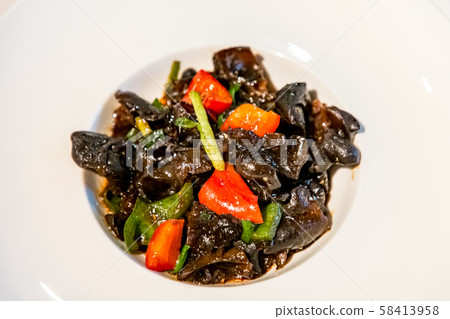 Chinese cuisine. Salad with black mushrooms 58413958