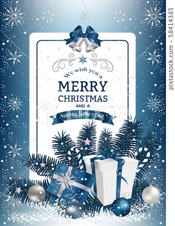 Christmas And New Year Greeting Card 58414385