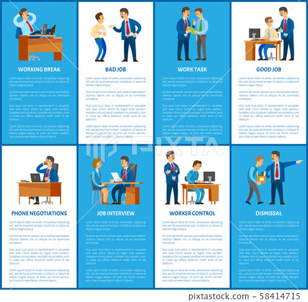 Boss and Work in Business Company Posters Set 58414715
