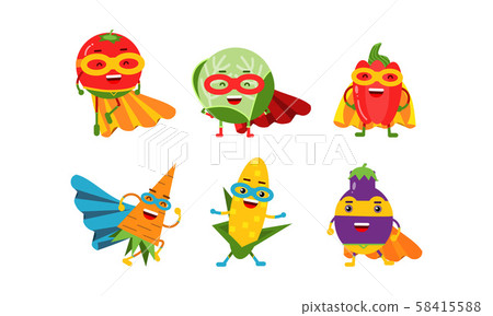 Animated Different Kinds Of Vegetables Cartoon Character Vector Illustration Animated Different Kinds Of Vegetables Cartoon Character Vector Illustration 58415588