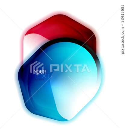 Glass safety, protection icon or banner for text. Shield badge background, color trasparent effect Glass safety, protection icon or banner for text. Shield badge background, color trasparent effect 58415683