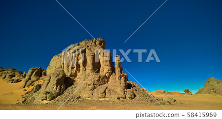 Abstract Rock formation at Tamezguida in Tassili 58415969