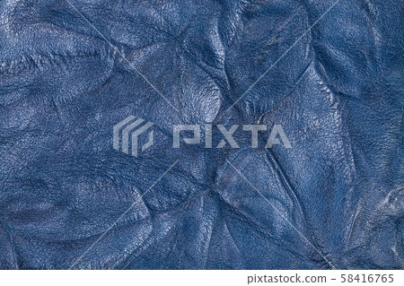 textured background from blue crumpled leather 58416765