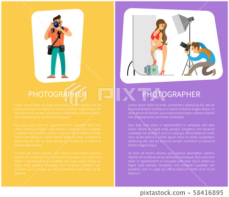 Photographer Making Photo Session Girl in Bikini 58416895