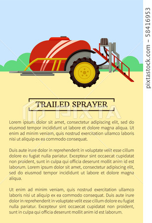 Trailed Sprayer Poster Text Vector Illustration 58416953