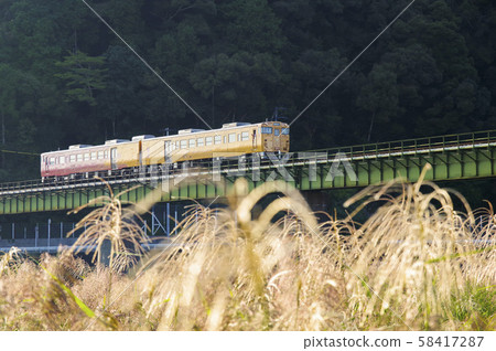 橫淀川鐵橋上的觀光列車 橫淀川鐵橋上的觀光列車 58417287
