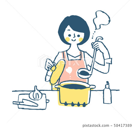 Housewife cooking Housewife cooking 58417389