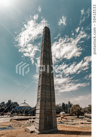 Ancient obelisks in city Aksum, Ethiopia Ancient obelisks in city Aksum, Ethiopia 58418533