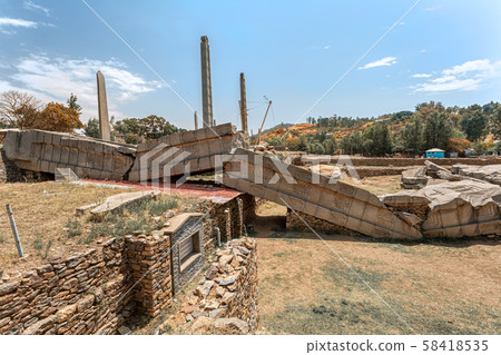 Ancient obelisks in city Aksum, Ethiopia 58418535