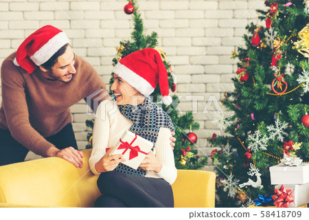 Merry Christmas. Boyfriend surprising Merry Christmas. Boyfriend surprising 58418709