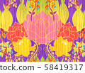 Pattern bright painted with watercolor exotic background yellow violet 58419317