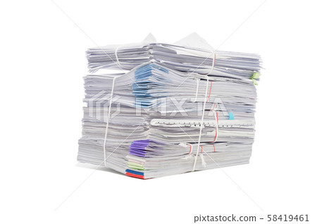 Stack of business papers isolated on white 58419461