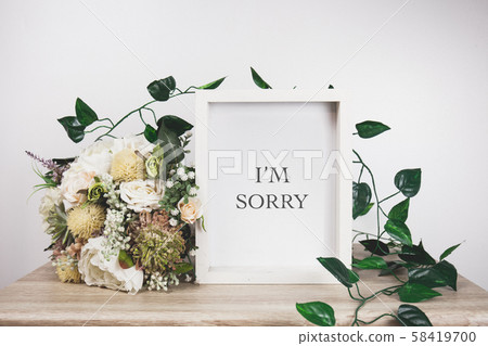 I'm sorry word with White frame mockup  58419700