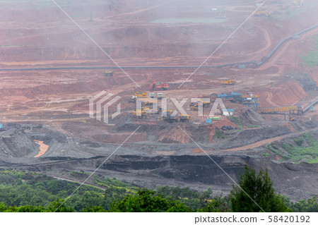 Lignite and Coal mine field pit nature mountain 58420192