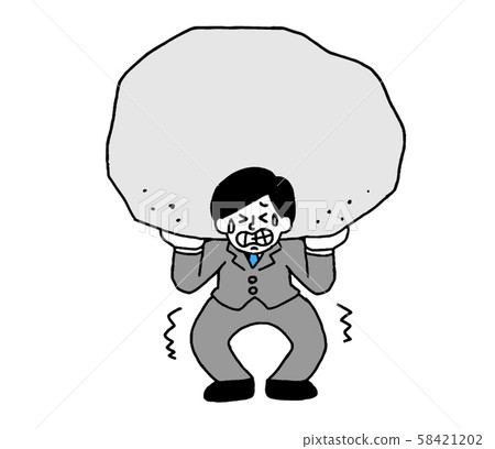 Men in suits who feel burdened (simple) Men in suits who feel burdened (simple) 58421202