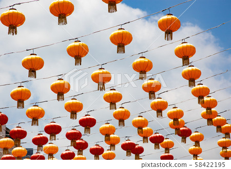 chinese lanterns and blue sky chinese lanterns and blue sky 58422195