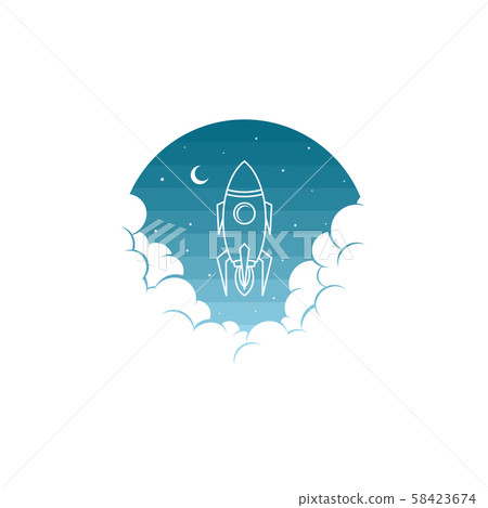 space rocket shuttle science art theme vector 58423674